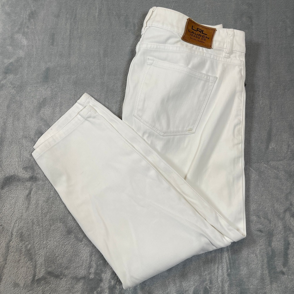 Lauren Ralph Lauren Jeans 4P White Straight Leg Petite LRL Denim Pants - Picture 6 of 7